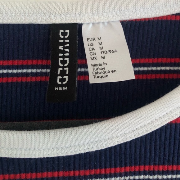 H&M Divided Striped Cropped Tee - Picture 3 of 4